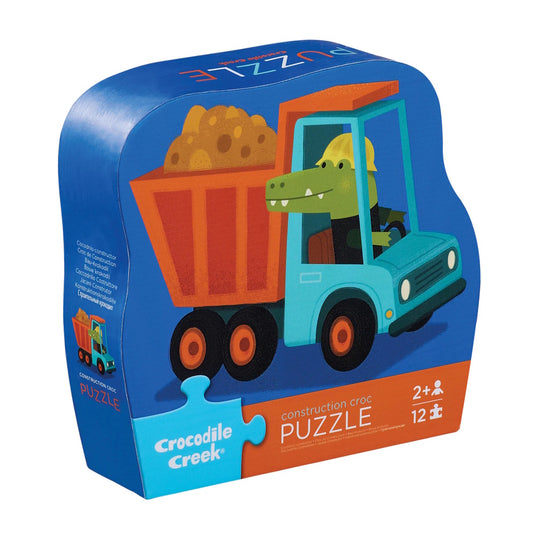 Crocodile Creek 12 Piece Mini Puzzle - Construction Croc