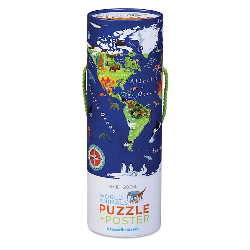 Crocodile Creek 200 Piece Puzzle & Poster - World Animals