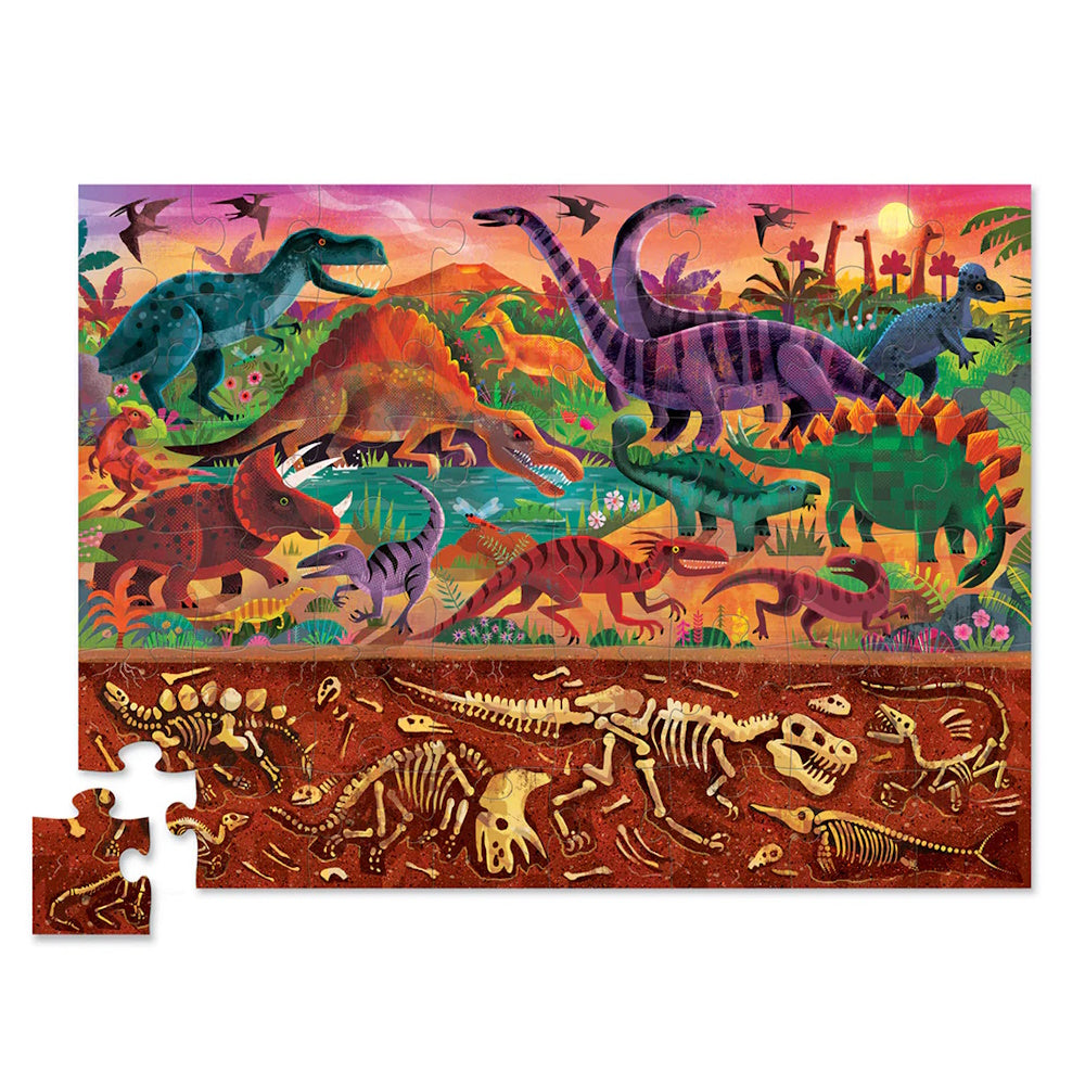 Crocodile Creek 48 Piece Puzzle - Above & Below Dinosaur World