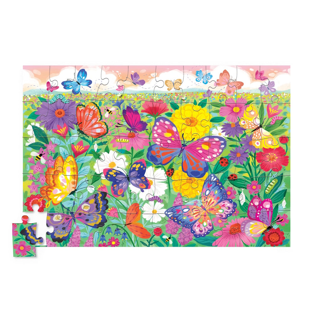 Crocodile Creek 50 Piece Holographic Puzzle - Butterfly Garden