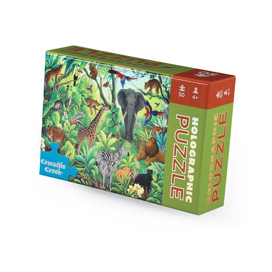 Crocodile Creek 50 Piece Holographic Puzzle - Jungle Paradise