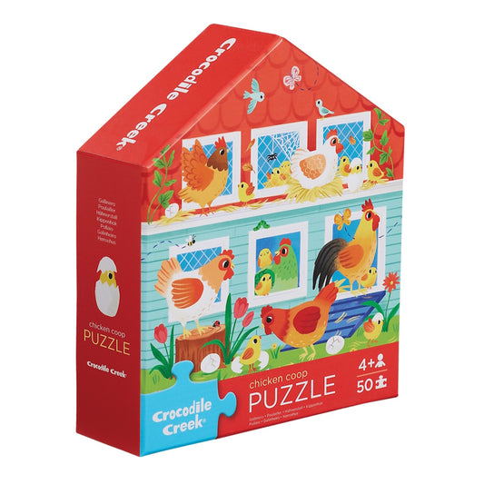 Crocodile Creek 50 Piece Flat House Puzzle - Chicken Coop