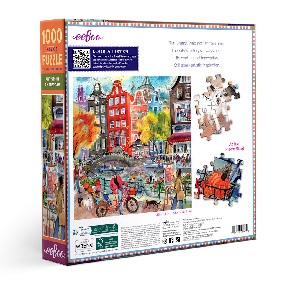 eeBoo 1000 Piece Puzzle - Artists in Amsterdam