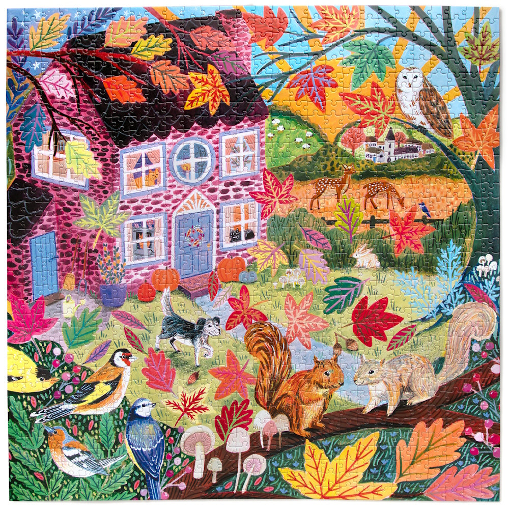 eeBoo 1000 Piece Puzzle - Autumn Cottage