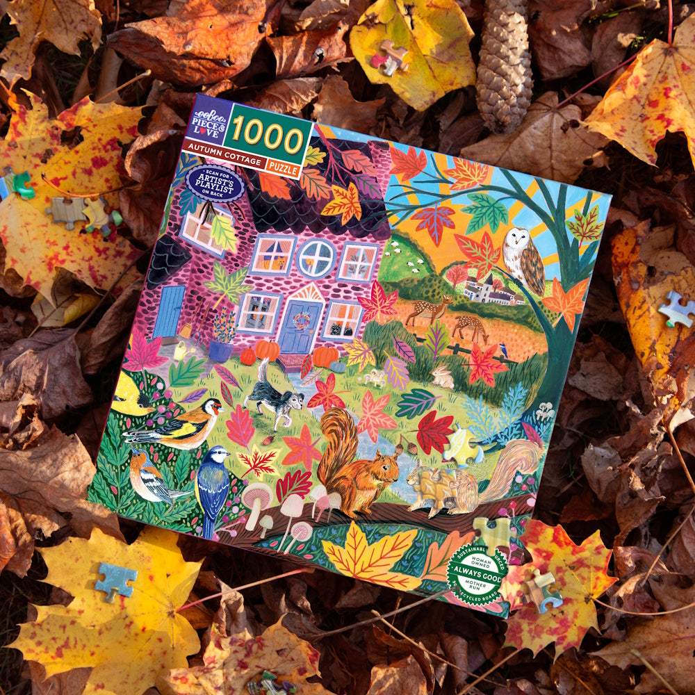 eeBoo 1000 Piece Puzzle - Autumn Cottage