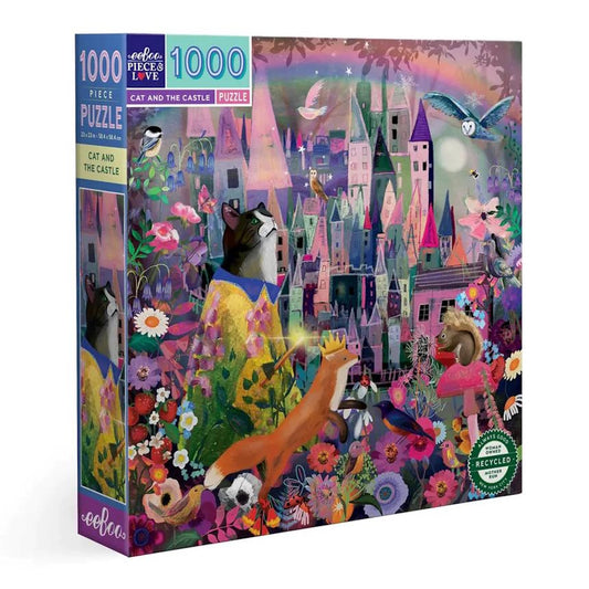 eeBoo 1000 Piece Puzzle - Cat and the Castle