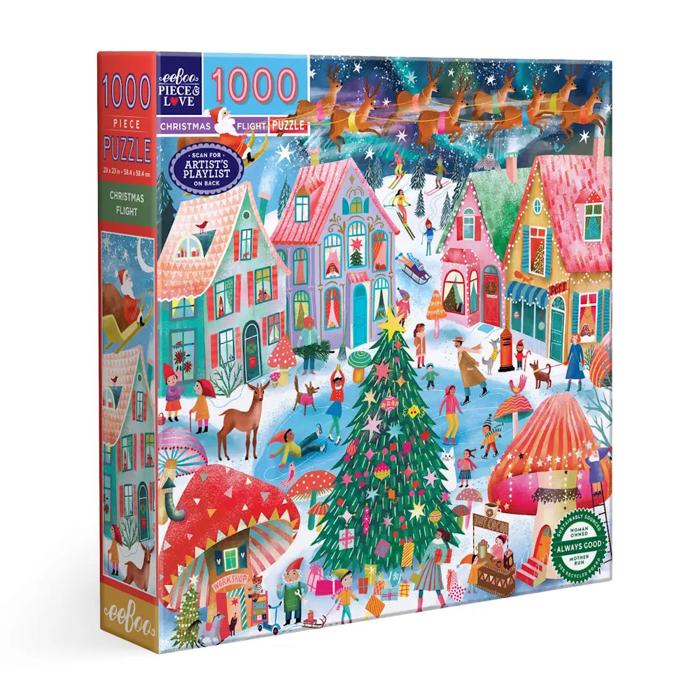 eeBoo 1000 Piece Puzzle - Christmas Flight
