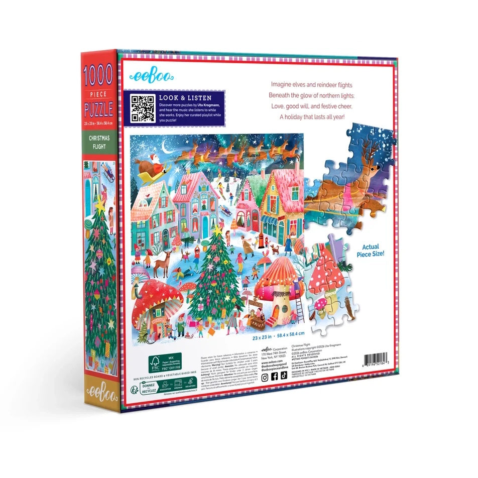 eeBoo 1000 Piece Puzzle - Christmas Flight