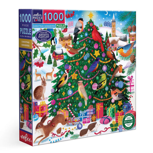 eeBoo 1000 Piece Puzzle - Christmas Songbirds