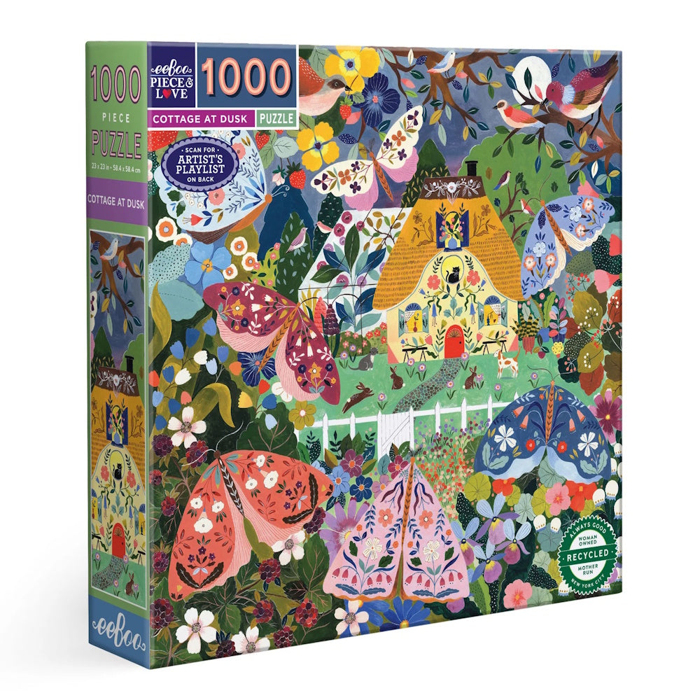 eeBoo 1000 Piece Puzzle - Cottage at Dusk