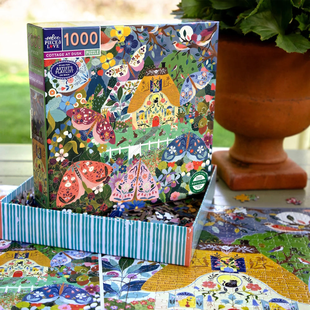 eeBoo 1000 Piece Puzzle - Cottage at Dusk