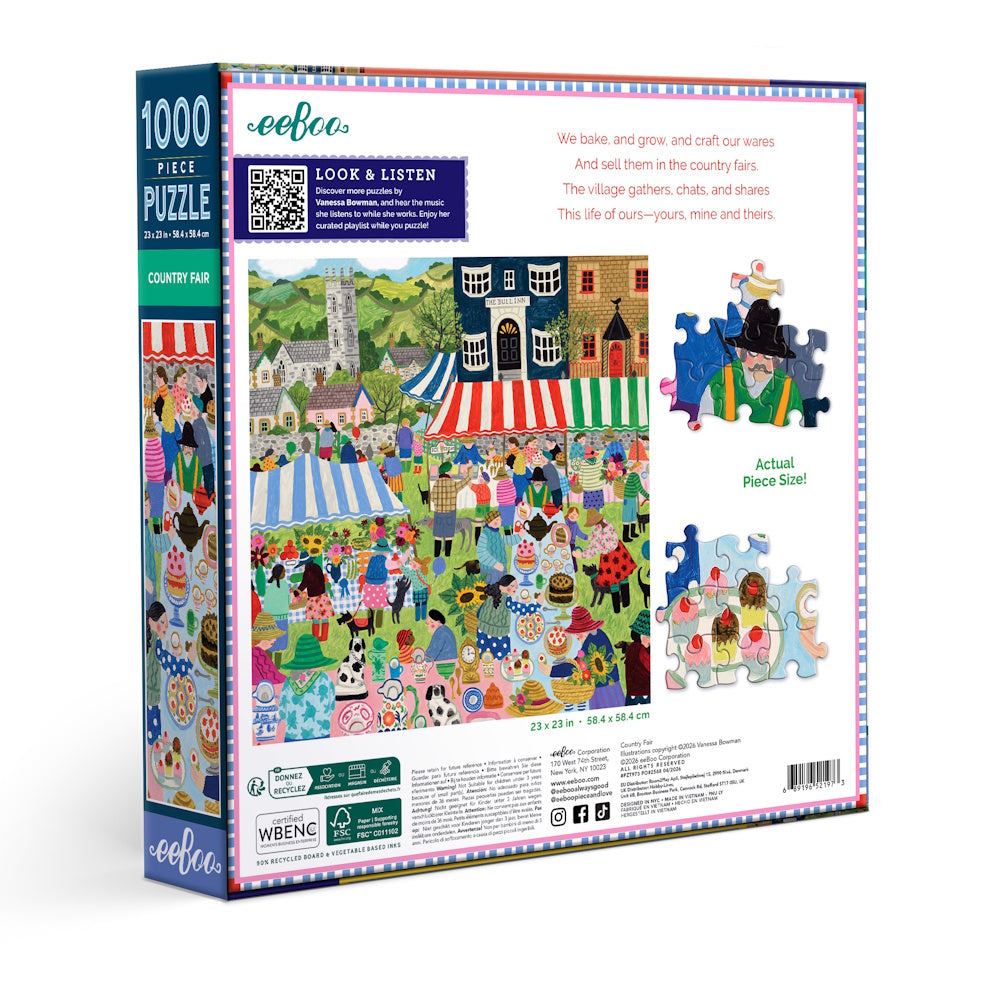 eeBoo 1000 Piece Puzzle - Country Fair