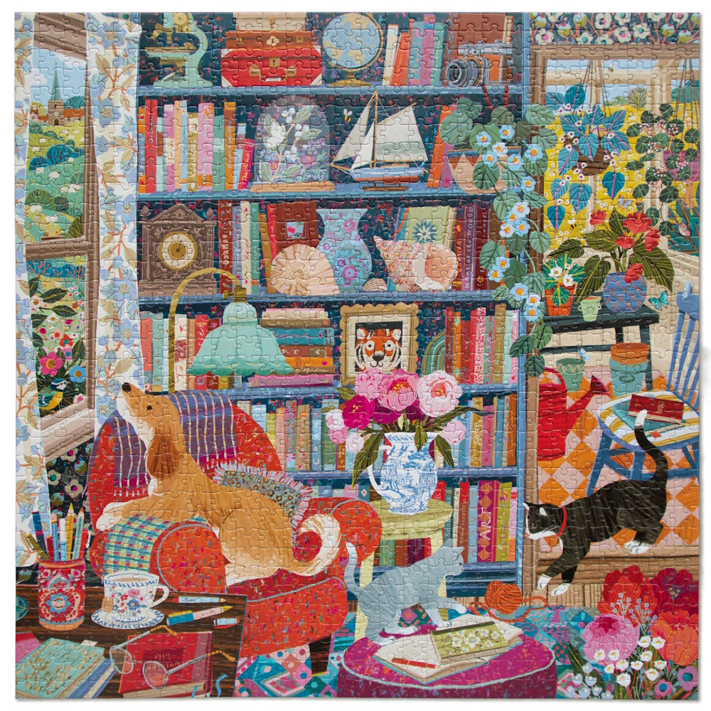 eeBoo 1000 Piece Puzzle - English Cottage Library