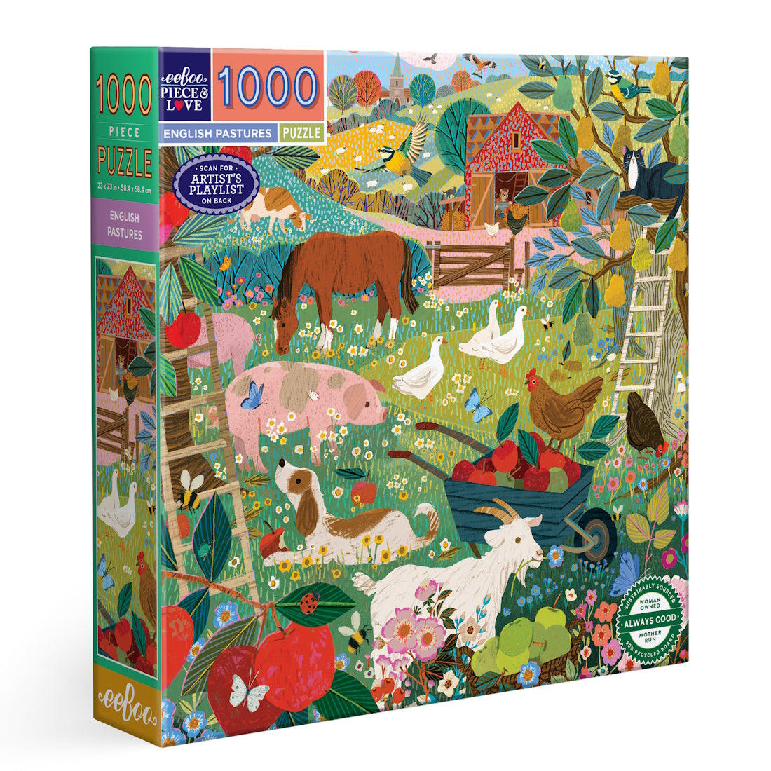 eeBoo 1000 Piece Puzzle - English Pastures