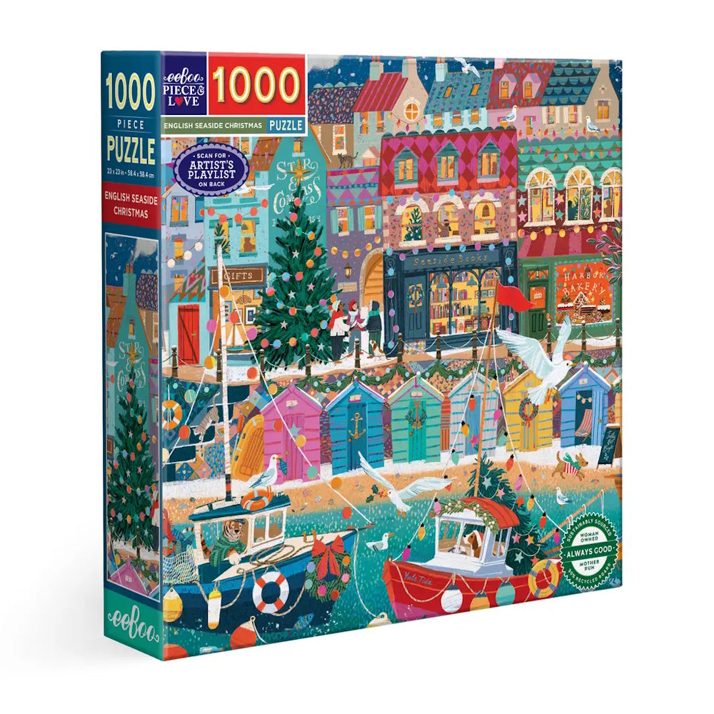 eeBoo 1000 Piece Puzzle - English Seaside Christmas