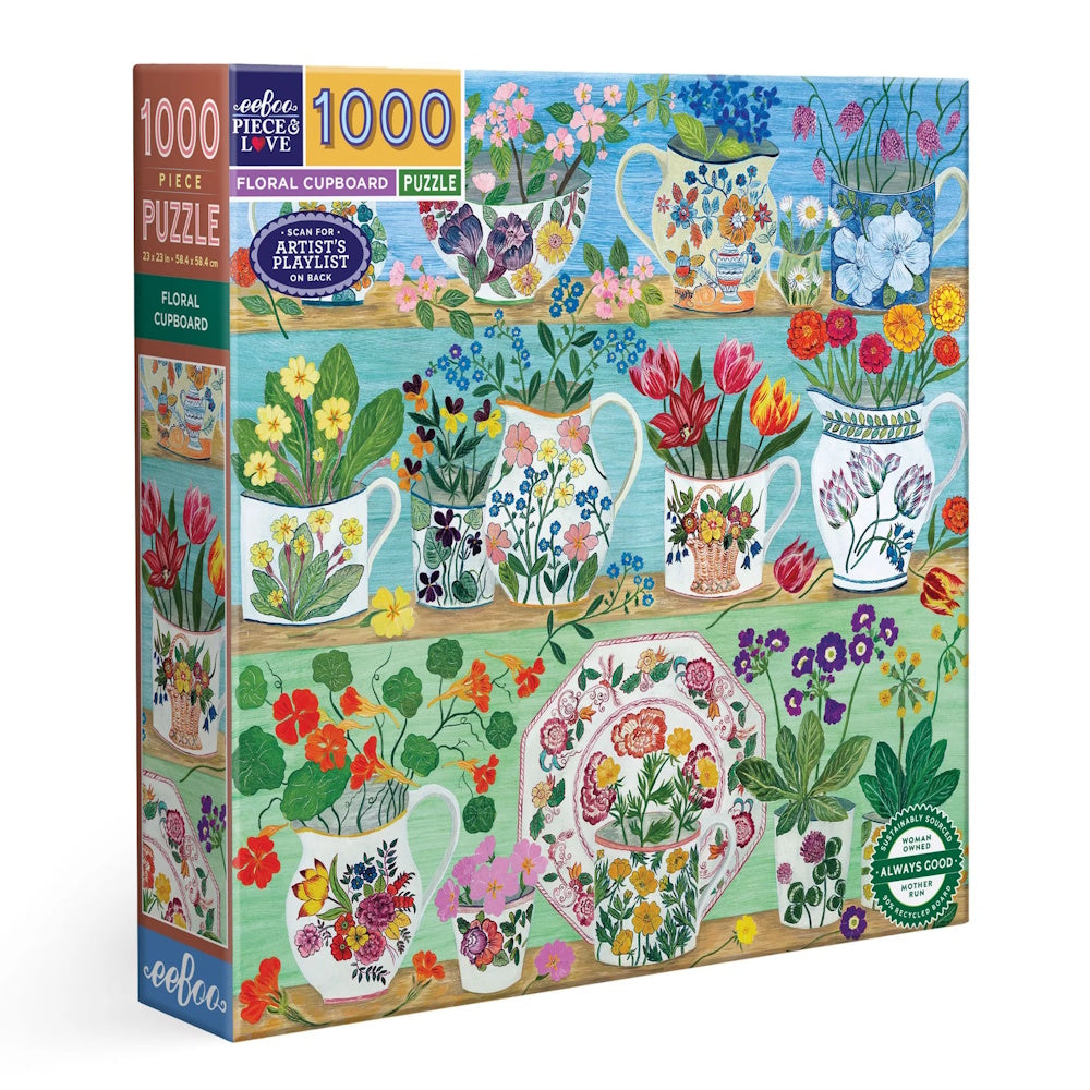 eeBoo 1000 Piece Puzzle - Floral Cupboard
