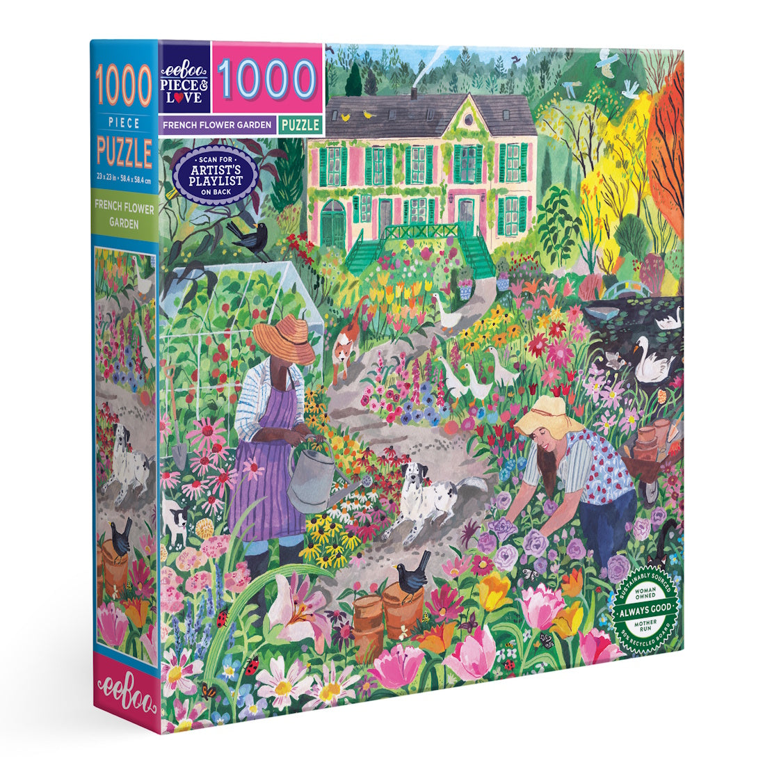 eeBoo 1000 Piece Puzzle - French Flower Garden