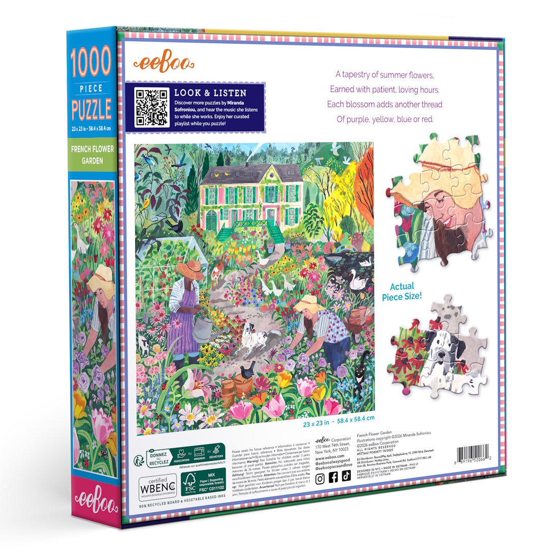 eeBoo 1000 Piece Puzzle - French Flower Garden
