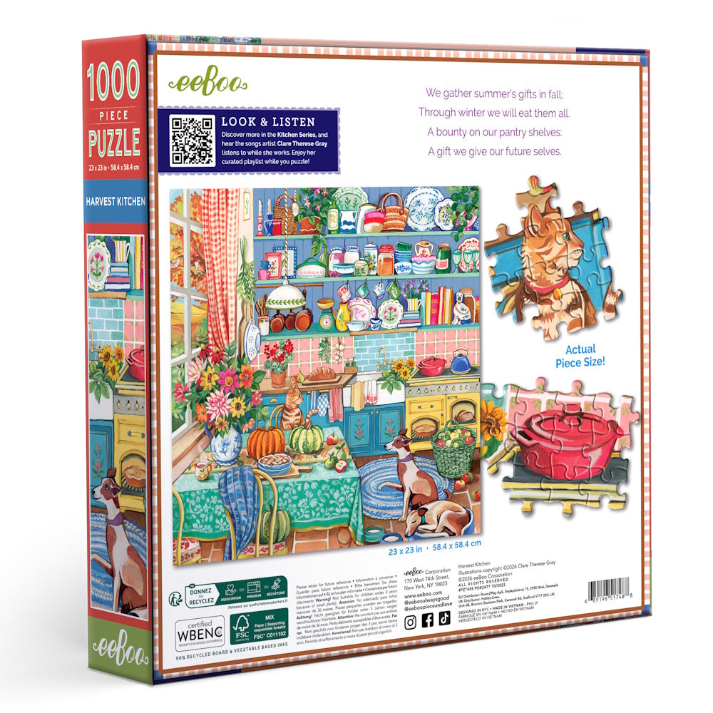 eeBoo 1000 Piece Puzzle - Harvest Kitchen