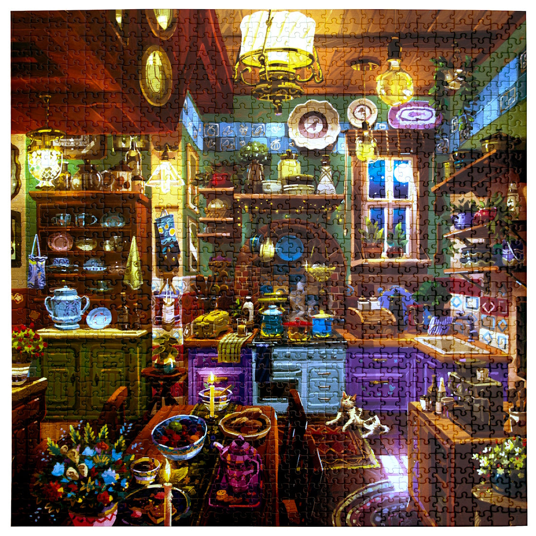 eeBoo 1000 Piece Puzzle - Midnight Kitchen