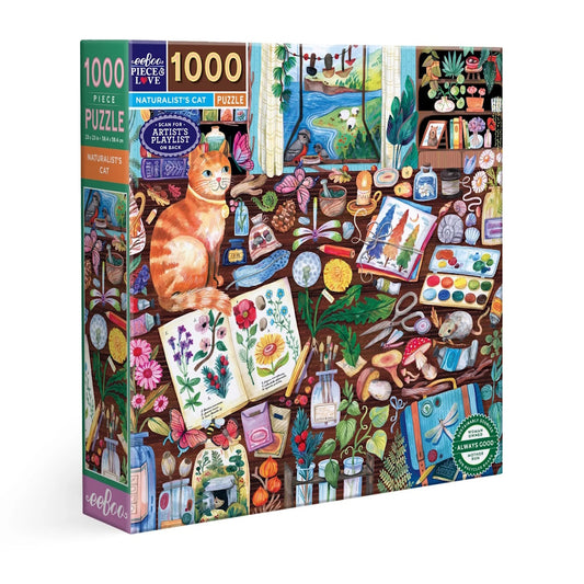 eeBoo 1000 Piece Puzzle - Naturalist's Cat