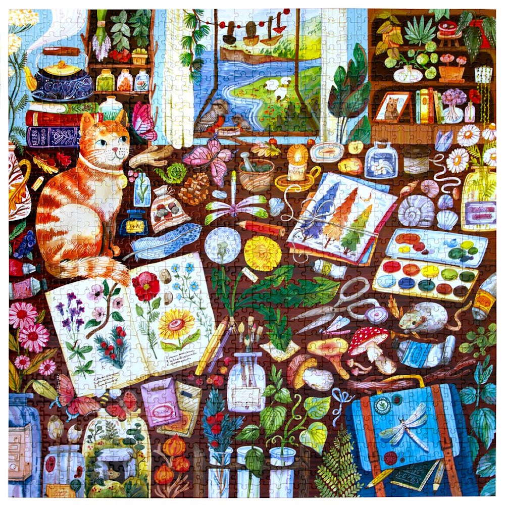 eeBoo 1000 Piece Puzzle - Naturalist's Cat