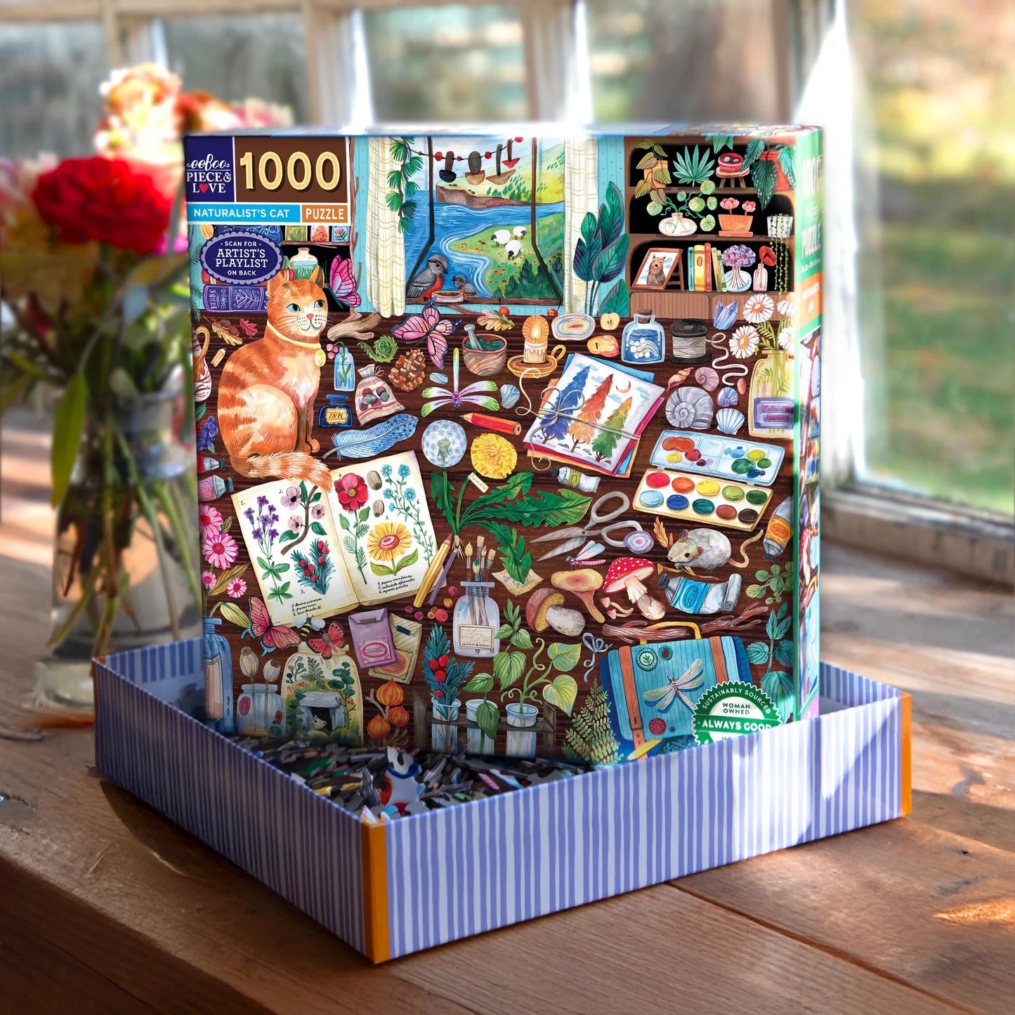 eeBoo 1000 Piece Puzzle - Naturalist's Cat