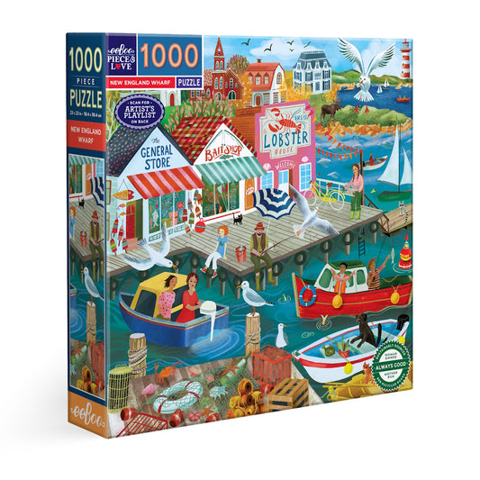 eeBoo 1000 Piece Puzzle - New England Wharf