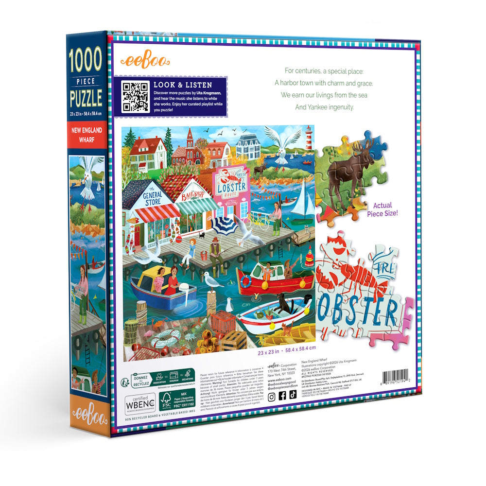 eeBoo 1000 Piece Puzzle - New England Wharf