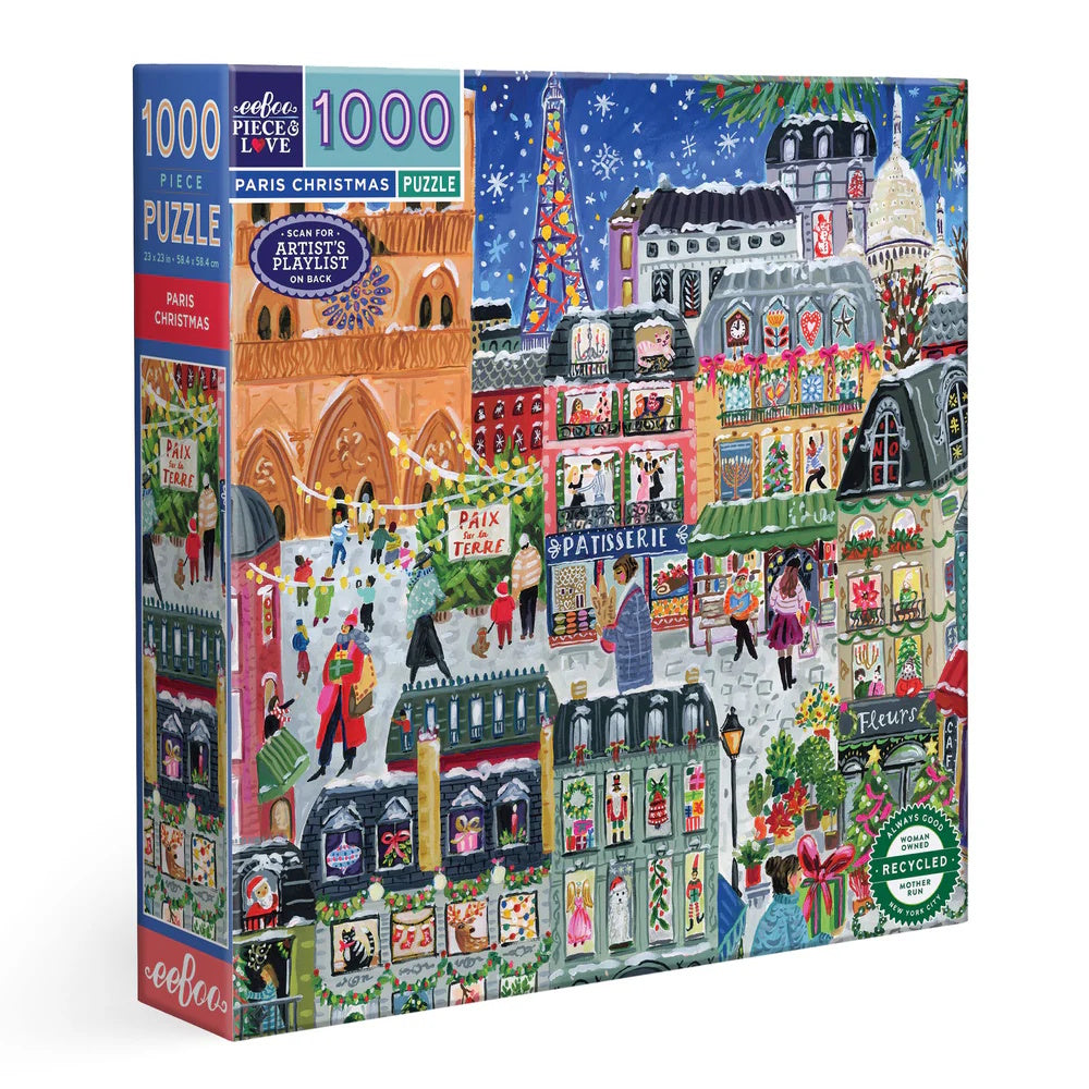 eeBoo 1000 Piece Puzzle - Paris Christmas