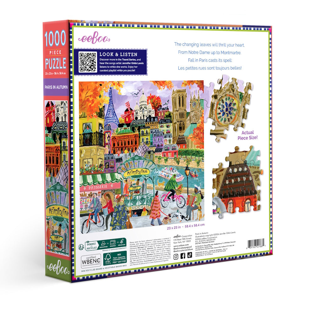 eeBoo 1000 Piece Puzzle - Paris in Autumn