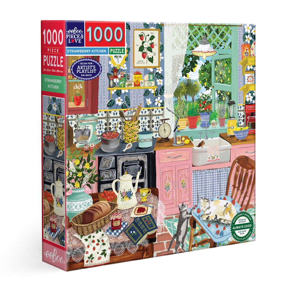 eeBoo 1000 Piece Puzzle - Strawberry Kitchen