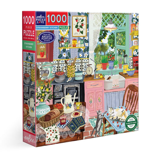 eeBoo 1000 Piece Puzzle - Strawberry Kitchen