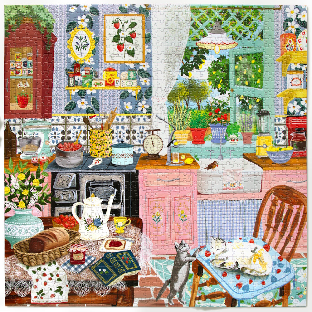eeBoo 1000 Piece Puzzle - Strawberry Kitchen