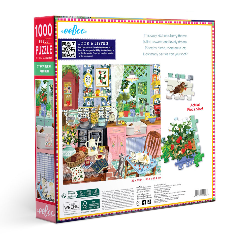 eeBoo 1000 Piece Puzzle - Strawberry Kitchen