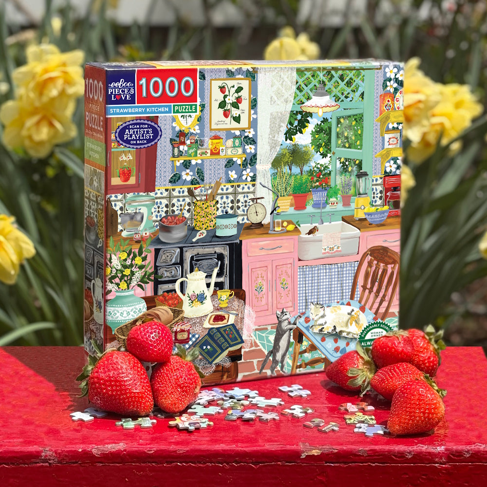 eeBoo 1000 Piece Puzzle - Strawberry Kitchen