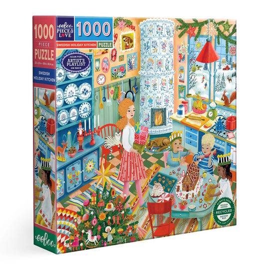eeBoo 1000 Piece Puzzle - Swedish Holiday Kitchen