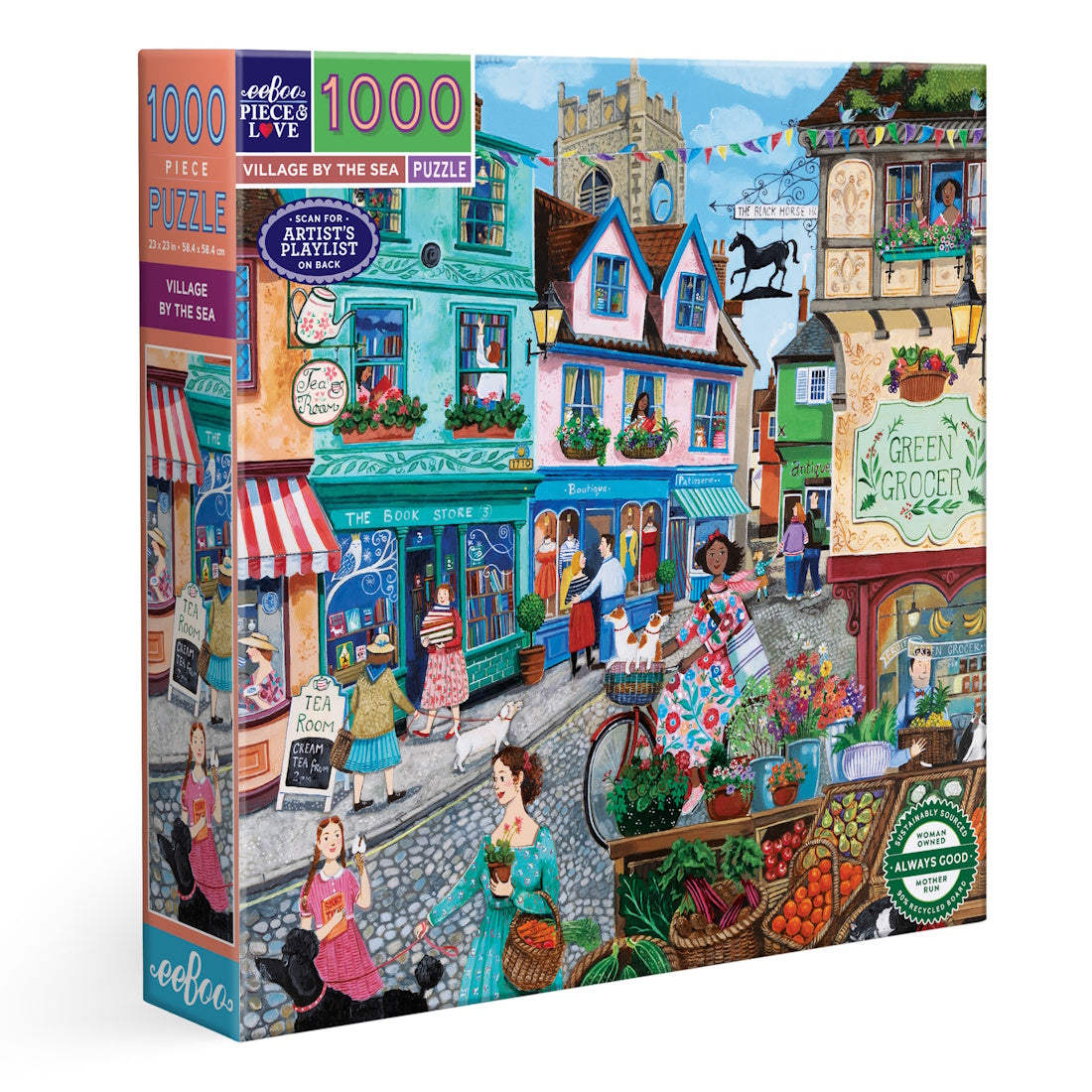 eeBoo 1000 Piece Puzzle - Village by the Sea