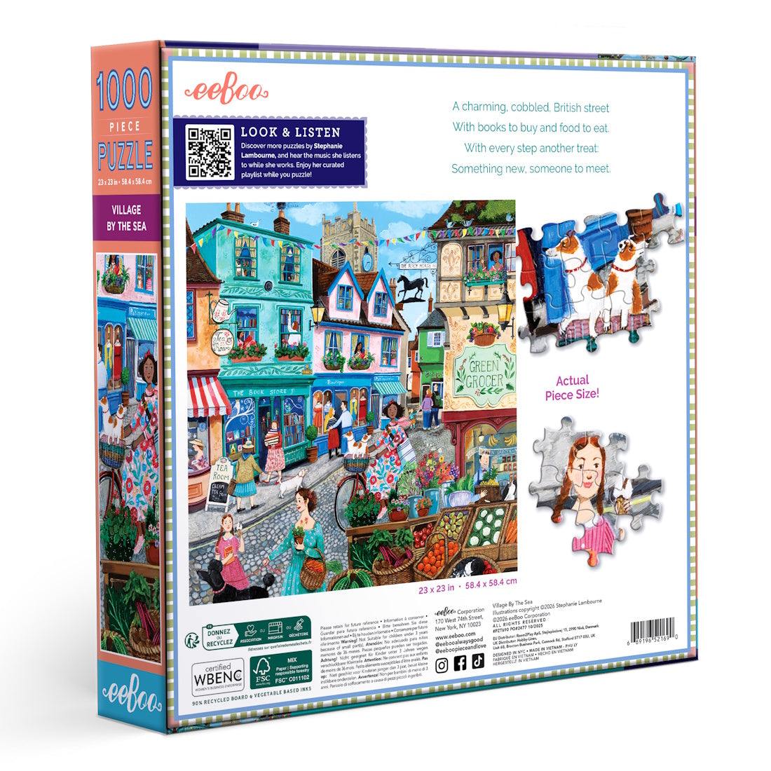 eeBoo 1000 Piece Puzzle - Village by the Sea