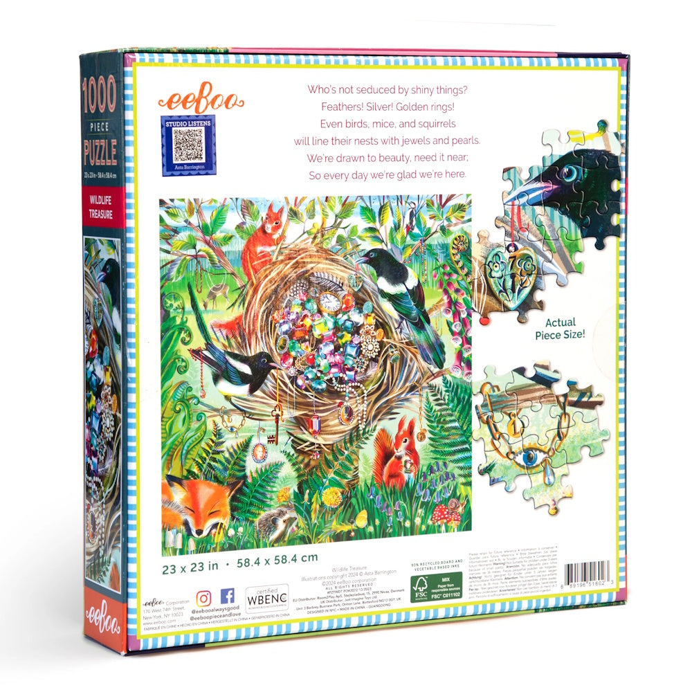 eeBoo 1000 Piece Puzzle - Wildlife Treasure