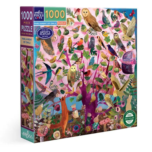 eeBoo 1000 Piece Puzzle - Parliament of Owls