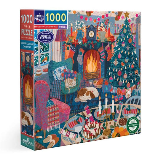 eeBoo 1000 Piece Puzzle - English Christmas Cottage