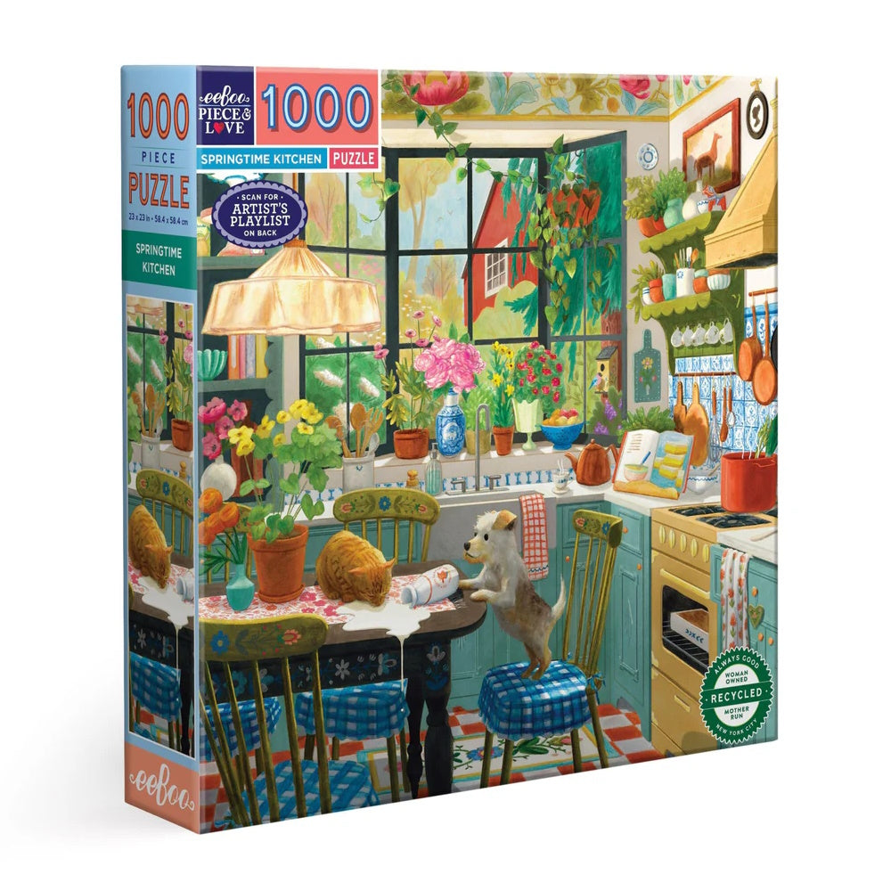 eeBoo 1000 Piece Puzzle - Springtime Kitchen