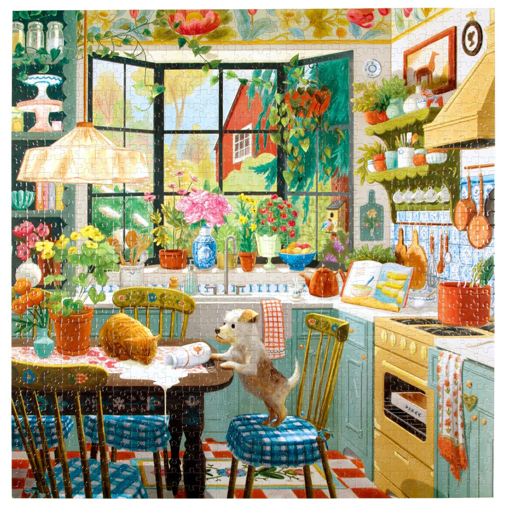 eeBoo 1000 Piece Puzzle - Springtime Kitchen