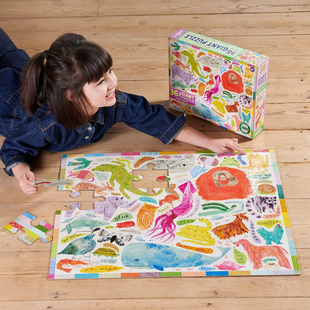 Eeboo Animal Color eeBoo Animal Voices 36 Piece Giant Puzzle – The Jigstore
