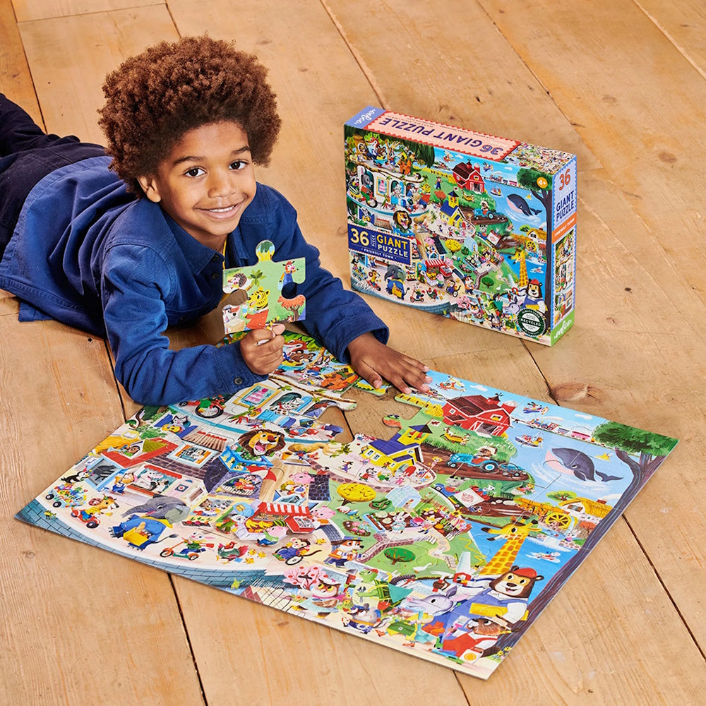 eeBoo Friendly Town 36 Piece Giant Puzzle