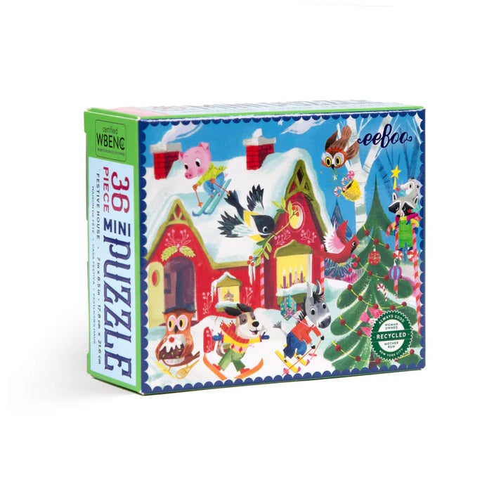 eeBoo Woodland Christmas 36 Piece Mini Puzzle