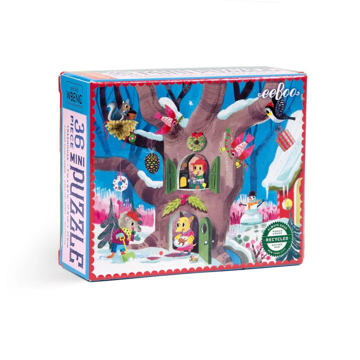 eeBoo Woodland Christmas 36 Piece Mini Puzzle