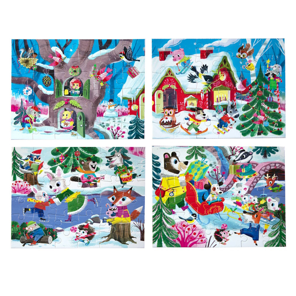 eeBoo Woodland Christmas 36 Piece Mini Puzzle