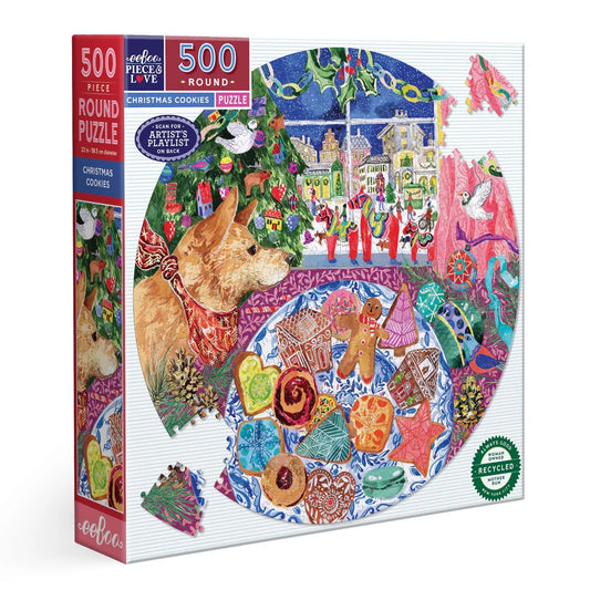 eeBoo 500 Piece Round Puzzle - Christmas Cookies